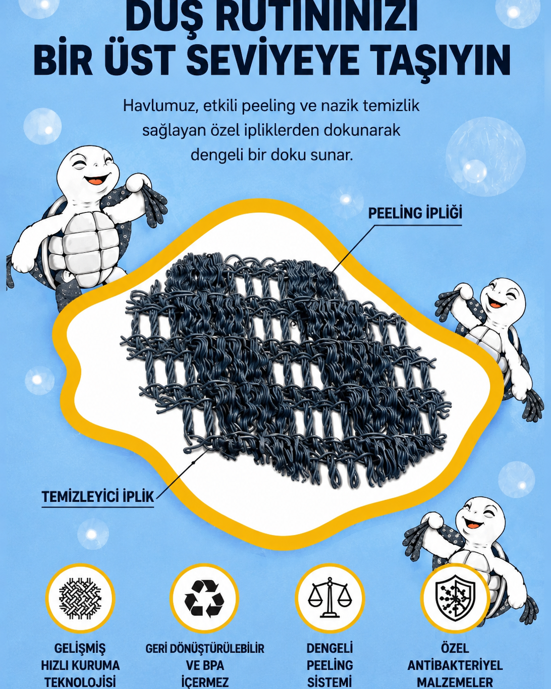 Peeling Duş Havlusu